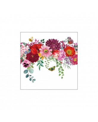 Servetele de masa, 20 buc, 25x25 cm, Flower Border - AMBIENTE